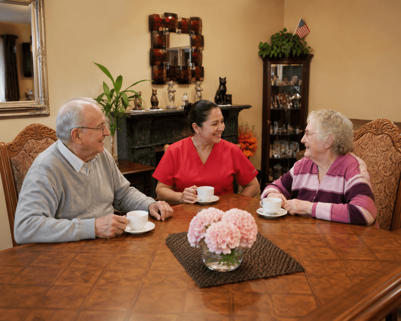 Caregiver with resident at The Oaks at Garfield